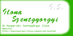 ilona szentgyorgyi business card