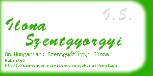 ilona szentgyorgyi business card